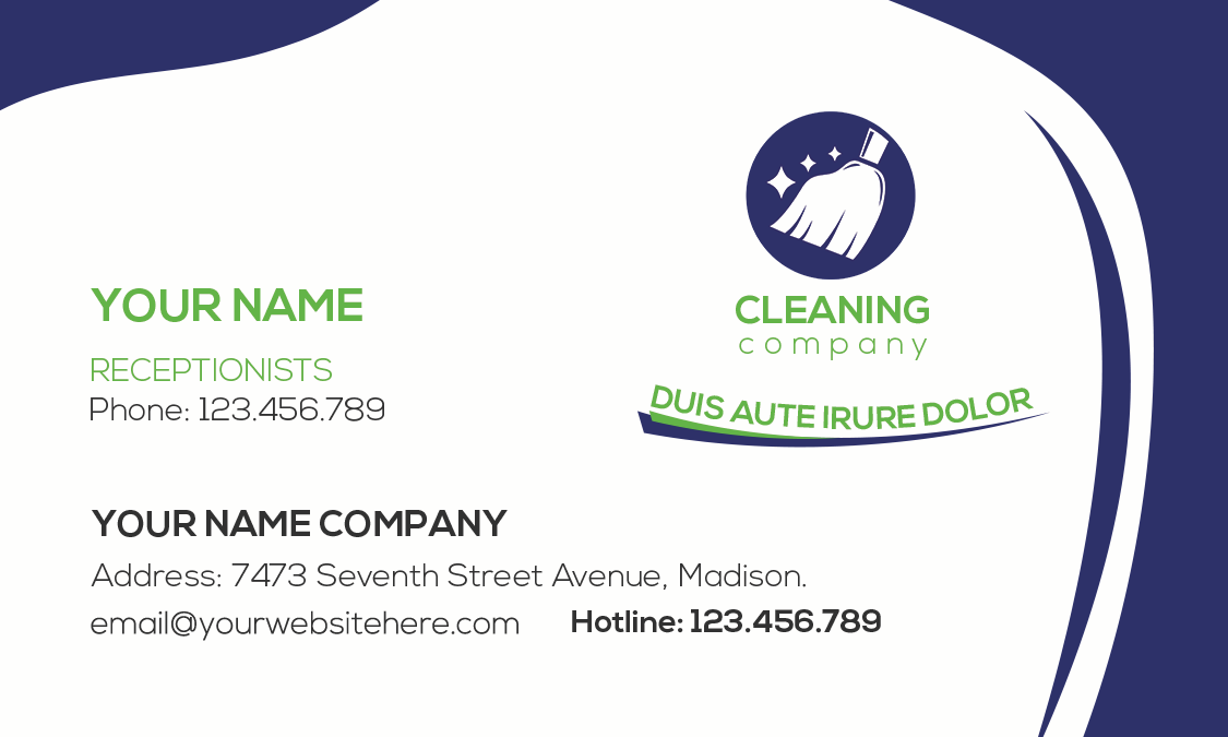 Striking 100+ Business Card Template Designs 6 Cleaning Company Business Card Front